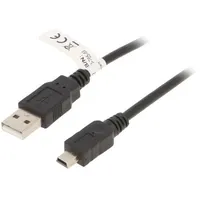Cable Usb 2.0 A plug,USB B mini plug 1M black  Usba-Bmin/010Bk 46712