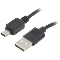 Cable Usb 2.0 A plug,USB B mini plug nickel plated 1M  Ak-Usb-22