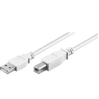 Cable Usb 2.0 A plug,USB B plug 1M white 480Mbps  Cusb-Am/Bm-1.0Wh 96186