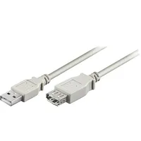 Cable Usb 2.0 A socket,USB plug 0.3M grey Core Cu Pvc  Usb-Ext/0.3 68621