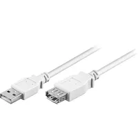 Cable Usb 2.0 A socket,USB plug 0.6M white Core Cu  Usb-Ext/0.6Wh 96197