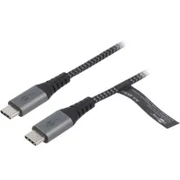 Cable Usb 2.0 C plug,both sides 1M 480Mbps textile  Usb-C/C-Txt/1.0 49302