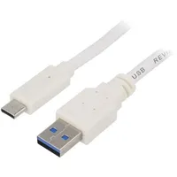 Cable Usb 3.0 A plug,USB C plug gold-plated 0.5M white  Ccp-Usb3-Amcm-W0.5 Ccp-Usb3-Amcm-W-0.5M