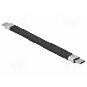 Cable Usb C plug,both sides 0.13M black 10Gbps 5A  Delock-86939 86939
