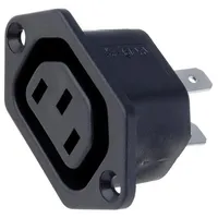 Connector Ac supply socket female 10A 250Vac Iec 60320  Px0675/63