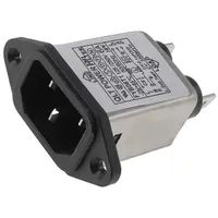 Connector Ac supply socket male 6A 250Vac Iec 60320 C14 E  Fyb06T1