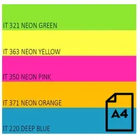 Color Neon paper Double A, 75G, A4, 500 sheets, Rainbow 4, 5 Colors  Da-Rainbow4-500 885874173215
