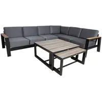 Dārza mēbeļu komplekts Felino stūra dīvāns un 2 galdi, melns  23523 4741243235236