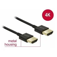 Delock Cable High Speed Hdmi with Ethernet - Hdmi-A male 3D 4K 2M Slim Premium  84773
