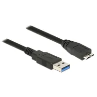 Delock Cable Usb 3.0 Type-A male  Type Micro-B 1.0 m black 85072
