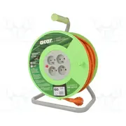 Extension lead 3G1.5Mm2 50M Pvc orange Sockets no 4 reel  Acar-M01803 M01803