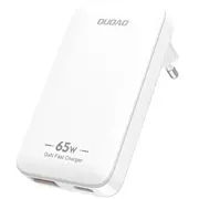 Dudao A65Q tīkla lādētājs  65W Gan, Pd Usb-A, Usb-C balts A65Qwhite 6976625333851 85044030