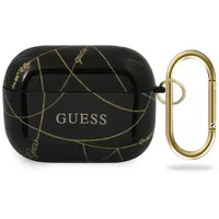 Guess Guacaptpuchbk Airpods Pro cover czarny black Gold Chain Collection  3700740485484