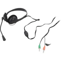 Headphones with microphone black Jack 3,5Mm x2 1.8M 32Ω 98Db  Hs0052
