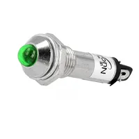 Indicator Led prominent green 12Vdc Ø8.2Mm Ip40 metal  Ind8-12G-A
