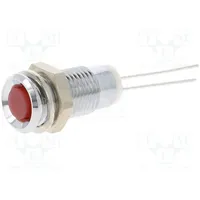Indicator Led prominent red Ø8Mm for Pcb brass Øled 5Mm  M.5030R