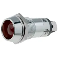 Indicator Led recessed red 12Vdc Ø14.2Mm Ip40 brass  Ill16-12R R9-86L-01-12Red
