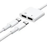 Joyroom S-Y104 lightning - 2X austiņu audio un uzlādes adapteris, balts  6956116718985