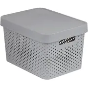 Kaste caurumota ar vāku Infinity Recycled 17L 36X27X22Cm pelēka  0804742099 3253924742182