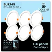Komplekts 6 gabali apaļas formas Led paneļi 6W 3000K 118X29Mm ar iebūvētu vadības bloku  Dwn-6Ww-Set-6 3100000776350