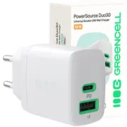 Lādētājs Greencell Powersource Duo30 30W White  Charb-Gc-30Ac-W 5904326375932