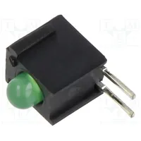 Led in housing green 3Mm No.of diodes 1 20Ma Lens diffused  H130Cgd-120
