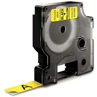 Marķēšanas lente Dymo D1, 12 mm x 7 m, melni burti uz dzeltena fona  250-00276 5411313450188