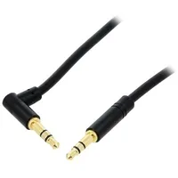 Mini jack 3,5Mm Aux 90 degree cable Vention Bakbd-T 0.5M Black  6922794740570 051099