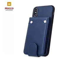 Mocco Smart Wallet Case Eko Ādas Apvalks Telefonam - Vizitkāršu Maks Priekš Apple iPhone Xs Max Zils  Mc-Wa-Iph-Xsmax-Bl 4752168062258