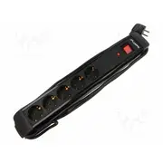 Plug socket strip protective Sockets 5 230Vac 10A black 3M  Sp1-05F-0300 Sp1-05F-0300-Bk