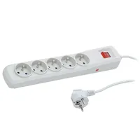 Plug socket strip protective Sockets 5 250Vac 10A grey  R5/Sz/15