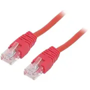 Red Patch cord cat. 5E molded strain relief 50U plugs, 3 meters  Pp12-3M/R 8716309020411 85444210