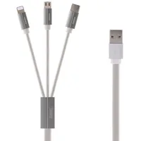 Remax Cable Kerolla Rc-094Th 3 in 1 - Usb to Micro Usb, Type C, Lightning White Kabav0353  6954851293118 058394