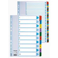 Sadalītājs dokumentiem Esselte A4, 1-20 kartona ar krāsainiem cipariem  150-00285 5902812221343