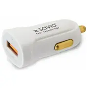 Savio automašīnas lādētājs  15W Qc Usb-A balts Sa-05/W 5901986044529 85044030