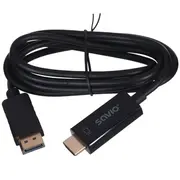 Savio Cl-56 video cable adapter 1.5 m Displayport Hdmi Type A Standard Black  5901986040491 Kabsavmon0018