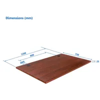 Laminated particle board Table top Up Up, dark walnut 1200X750X25Mm  Kd-57021Pt 695674516557