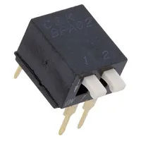 Switch Dip-Switch Poles number 2 Off-On 0.025A/24Vdc Pos  Bpa02B
