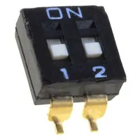 Switch Dip-Switch Poles number 2 On-Off 0.025A/24Vdc Pos  A6S-2102-H