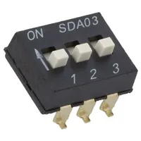 Switch Dip-Switch Poles number 3 On-Off 0.025A/24Vdc Pos  Sda03H1Sbd
