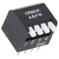 Switch Dip-Switch Poles number 4 On-Off 0.025A/24Vdc Pos 2  A6Fr-4104 A6Fr4104