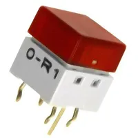 Switch keypad Pos 2 Spst-No 0.05A/24Vdc red Led Tht  B3W-9000-R1R