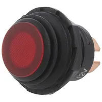 Switch push-button Pos 2 Spst 10A/14Vdc red Illumin Led Pc  Pc-1A-Dc-1-Rl