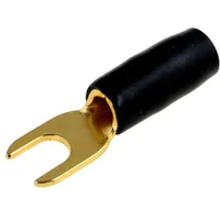 Terminal fork M4 6Mm2 gold-plated insulated black  Kon6/50-Bk 30.4460-03