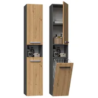 Topeshop Nel Iii Ant/Art bathroom storage cabinet Graphite, Oak  5904507202330 Mlatohszs0035