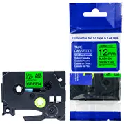Tz2-731 uzlīmju lente melns uz zaļa 12Mm Analogs tze731  6936035900050