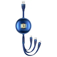 Usams Cable  Kabel U69 3W1 1M niebieski blue Lightning microUSB Usb-C Sj508Usb02 Us-Sj508 6958444971582