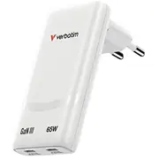 Verbatim Fold n Go Tīkla lādētājs Usb-C 65W balts  32355 023942323556