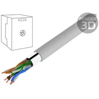 Wire F/Utp 4X2X24Awg 5E solid Cu Pvc grey 305M Øcable 6.5Mm  Dk-1521-V-305