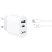 Xo wall charger L97 1X Usb Usb-C 2,4A white  - Lightning cable 6920680827169 040626